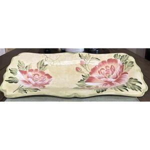 Certified International Pamela Gladding Cottage Rose Serving Platter 19 Inches